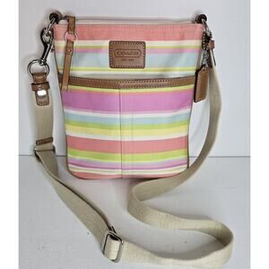 Coach Multicolor Striped Crossbody Bag